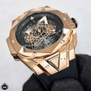 ساعت مچی مردانه هابلوت کهکشانی مشکی رزگلد Hublot Sang Bleu II 1258421