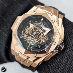 ساعت مچی مردانه هابلوت کهکشانی مشکی رزگلد Hublot Sang Bleu II 1258421