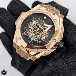 ساعت مچی مردانه هابلوت کهکشانی مشکی رزگلد Hublot Sang Bleu II 1258421