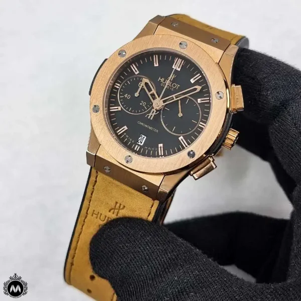 ساعت مچی مردانه هابلوت باتری قهوه ای رزگلد Hublot Big Bang 582898