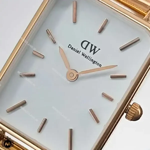 ساعت زنانه دنیل ولینگتون مستطیلی رزگلد صفحه سفید Daniel Wellington Quadro24