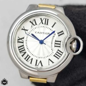 ساعت مچی زنانه کارتیه بالن بلو طلایی نقره ای Cartier Ballon Bleu CR84