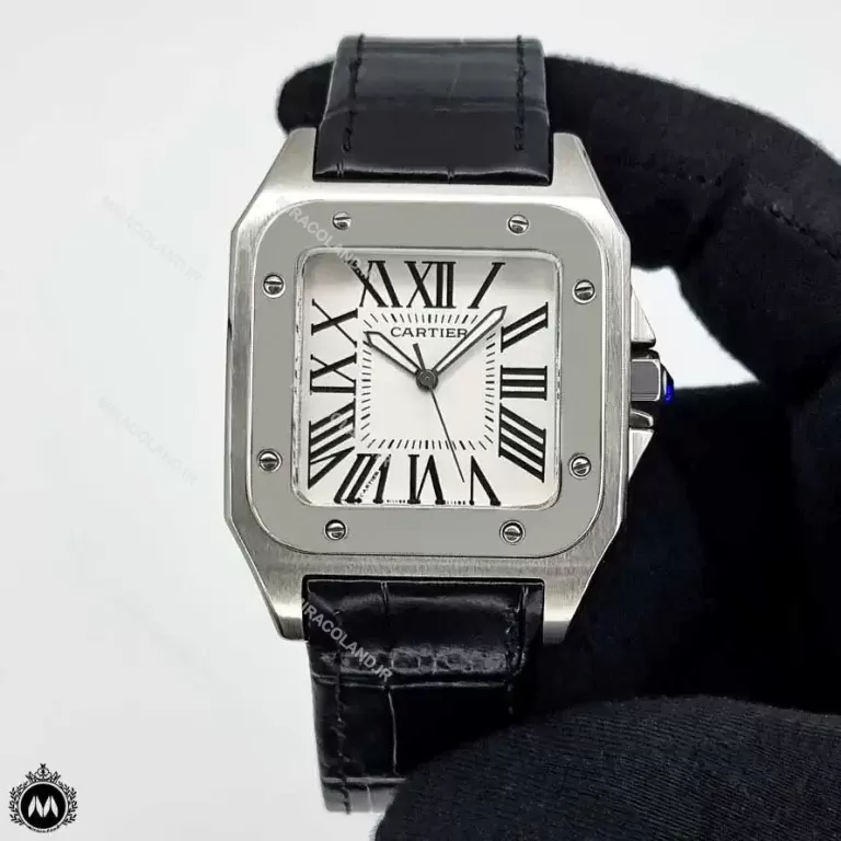 ساعت مچی مردانه کارتیه سانتوس نقره ای Cartier Santos100