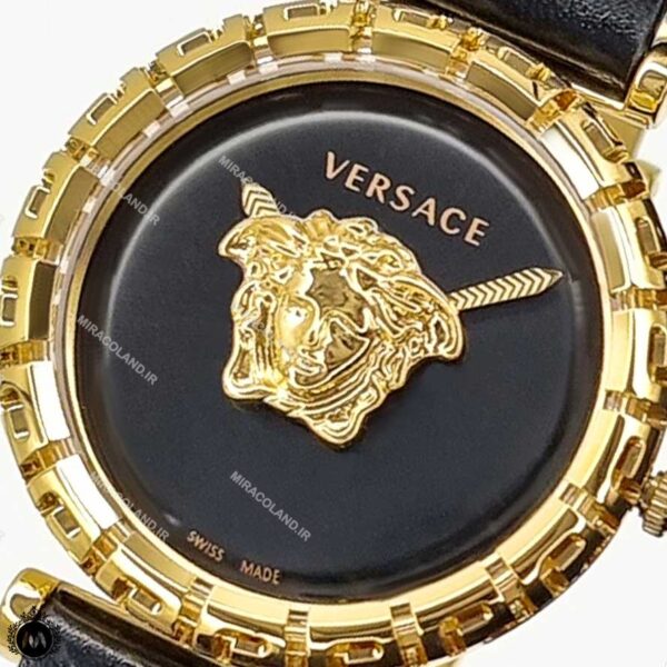 ساعت زنانه ورساچه بند چرم مشکی Versace 8001L