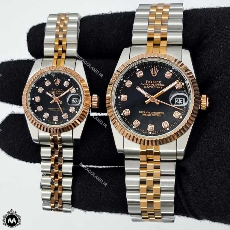 ساعت رولکس دیت جاست باتری رزگلد نقره ای Rolex Datejust RXS481