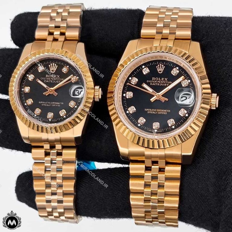 ساعت رولکس دیت جاست باتری رزگلد صفحه مشکی Rolex Datejust RXS489