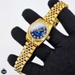 ساعت رولکس زنانه دیت جاست طلایی صفحه آبی Rolex Datejust RXS4861