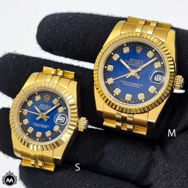 ساعت رولکس زنانه دیت جاست طلایی صفحه آبی Rolex Datejust RXS4861