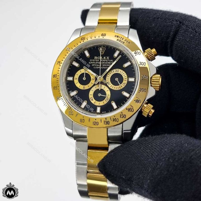 ساعت مردانه رولکس دیتونا طلایی نقره ای Rolex Daytona 2871