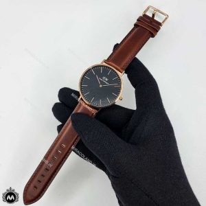 ساعت مردانه دنیل ولینگتون بند چرم قهوه ای Daniel Wellington DW23G