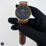 ساعت مردانه دنیل ولینگتون بند چرم قهوه ای Daniel Wellington DW23G