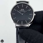 ساعت مردانه دنیل ولینگتون بند مشکی قاب نقره ای Daniel Wellington DW25G