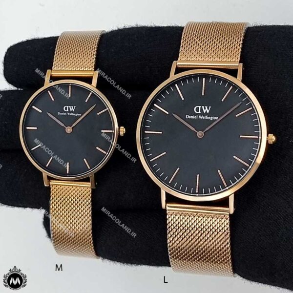 ساعت مردانه زنانه دنیل ولینگتون رزگلد صفحه مشکی Daniel Wellington DW33GL