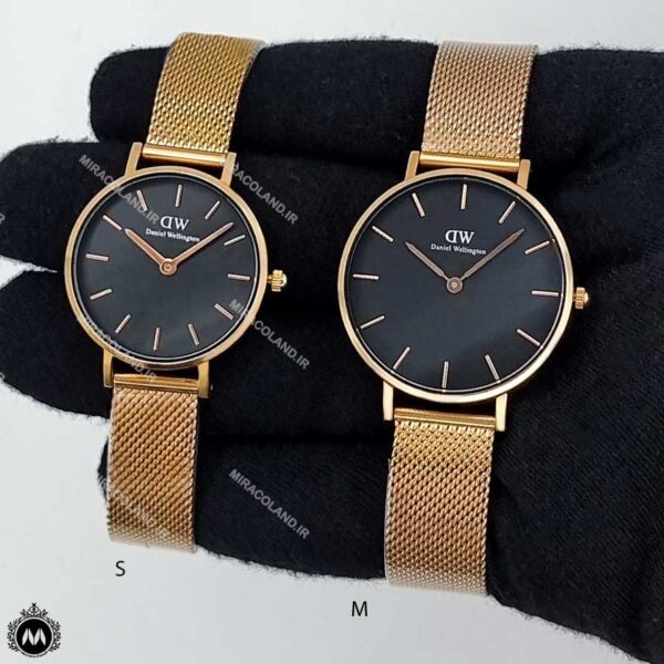 ساعت مردانه زنانه دنیل ولینگتون رزگلد صفحه مشکی Daniel Wellington DW33GL