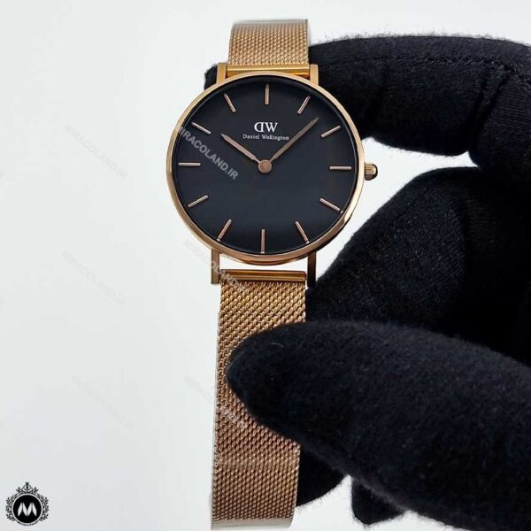 ساعت مردانه زنانه دنیل ولینگتون رزگلد صفحه مشکی Daniel Wellington DW33GL