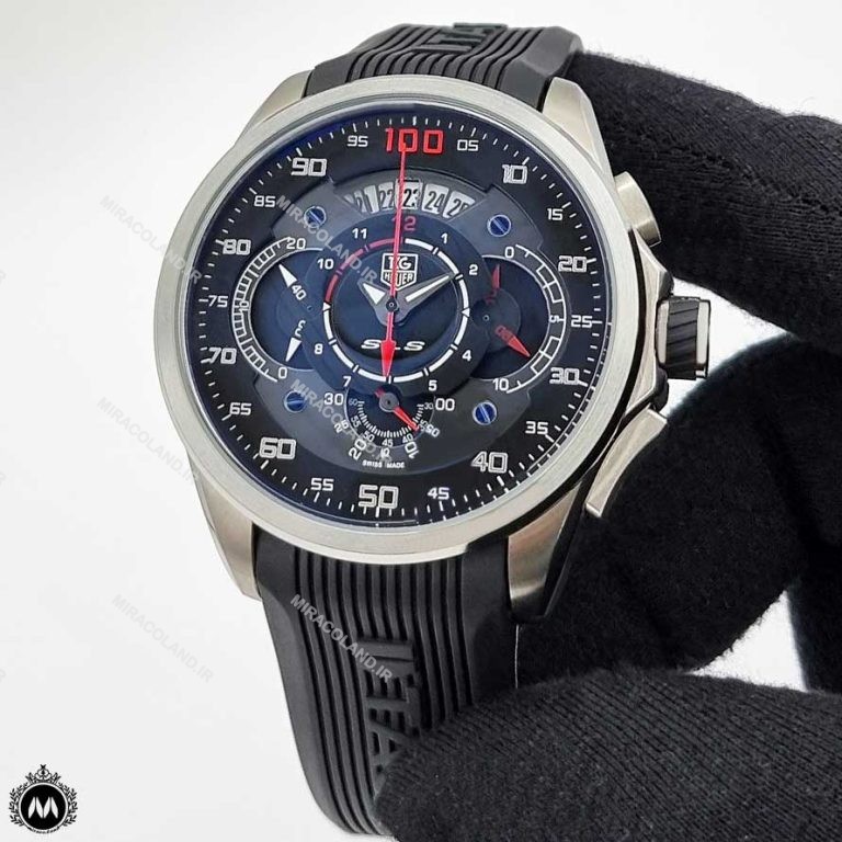 ساعت مردانه تگ هویر مرسدس بنز نقره ای مشکی 9378 Tagheuer Grand Carrera SLS