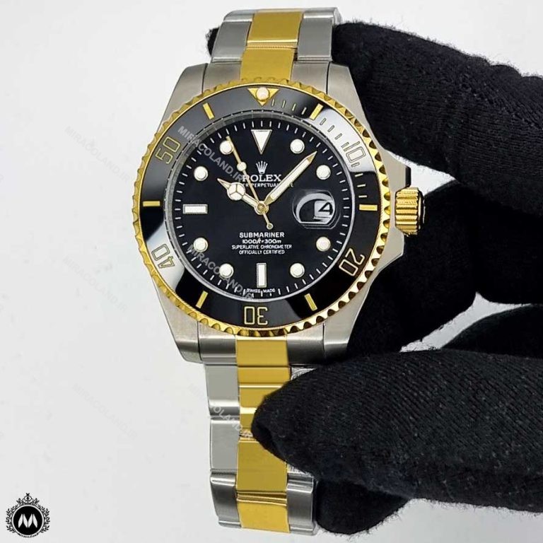 ساعت مردانه رولکس سابمرینر طلایی صفحه مشکی Rolex Submariner 1041