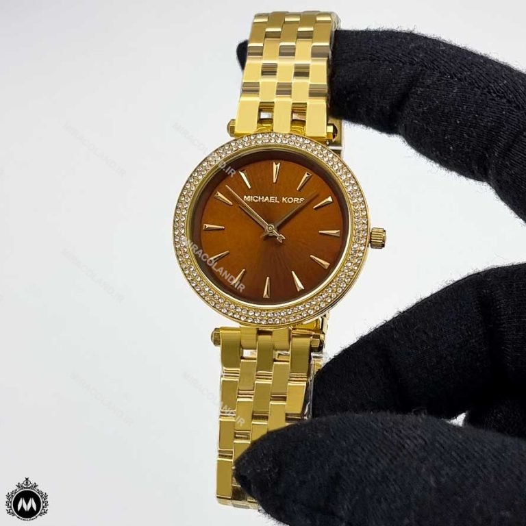 ساعت زنانه مایکل کورس طلایی صفحه شکلاتی Michael Kors 42263