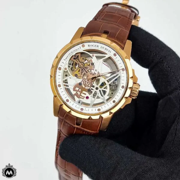 ساعت مردانه راجر دابیوس اسکلتون رزگلد Roger Dubuis RD714