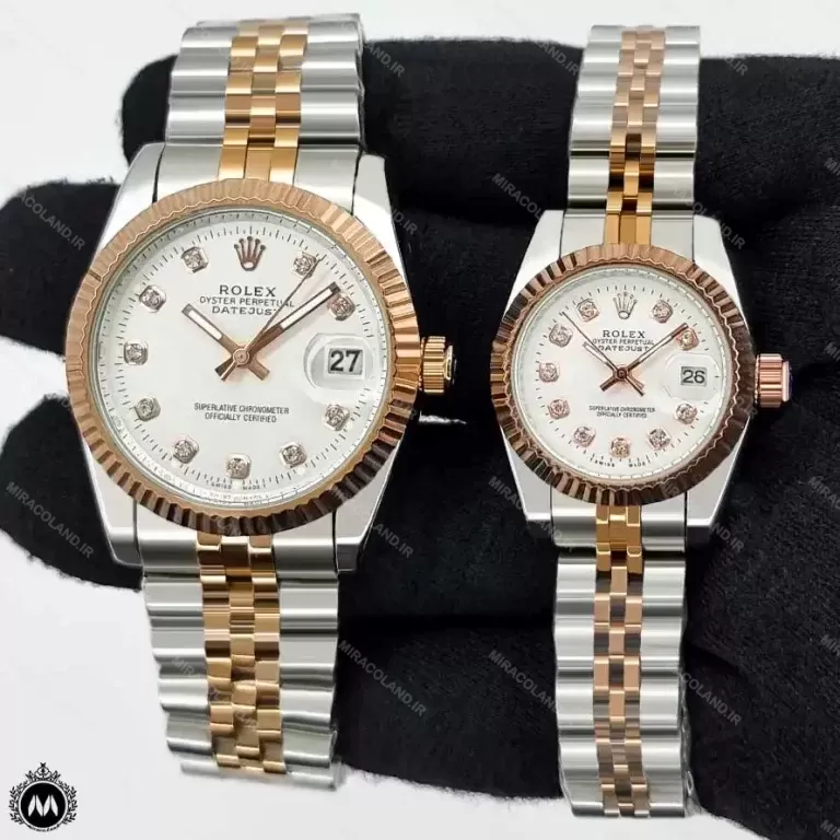 ساعت رولکس دیت جاست رزگلد نقره ای صفحه نقره ای Rolex Datejust RXS4821