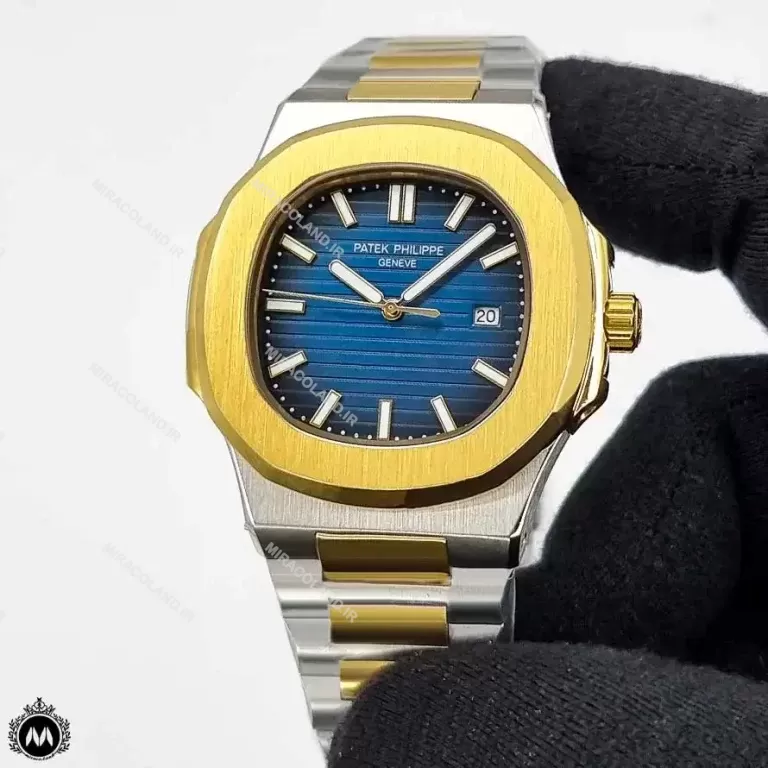 ساعت مردانه پتک فیلیپ ناتیلوس طلایی نقره ای 9365 Patek Philippe Nautilus