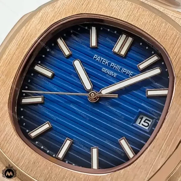 ساعت مردانه پتک فیلیپ ناتیلوس رزگلد صفحه آبی 9360 Patek Philippe Nautilus