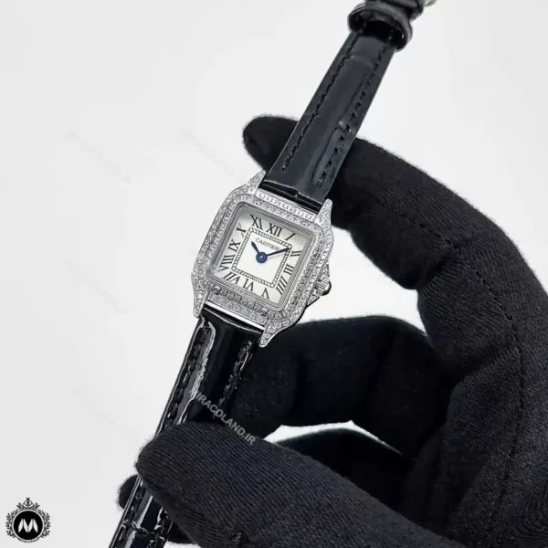 ساعت زنانه بند چرم کارتیه Cartier Santos Dumont 3110