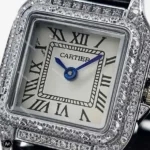 ساعت زنانه بند چرم کارتیه Cartier Santos Dumont 3110