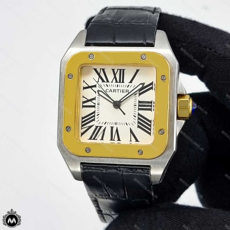 ساعت مردانه کارتیر سانتوس زه طلایی Cartier Santos100