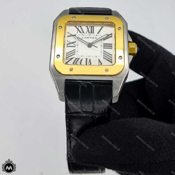 ساعت مردانه کارتیر سانتوس زه طلایی Cartier Santos100