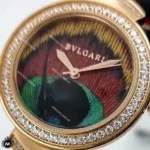 ساعت زنانه بولگاری بند چرم قرمز Bvlgari DVP31C3GDL