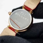 ساعت زنانه بولگاری بند چرم قرمز Bvlgari DVP31C3GDL