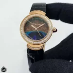 ساعت زنانه بولگاری بند چرم مشکی Bvlgari DVP31C3GDL