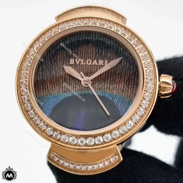 ساعت زنانه بولگاری بند چرم مشکی Bvlgari DVP31C3GDL