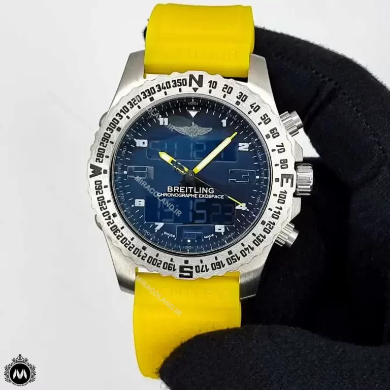 ساعت مچی مردانه برایتلینگ دوزمانه زرد Breitling A86302