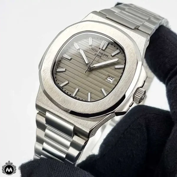 ساعت مردانه پتک فیلیپ ناتیلوس صفحه طوسی 90617 Patek Philippe Nautilus