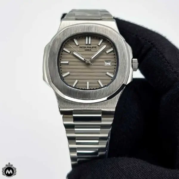 ساعت مردانه پتک فیلیپ ناتیلوس صفحه طوسی 90617 Patek Philippe Nautilus