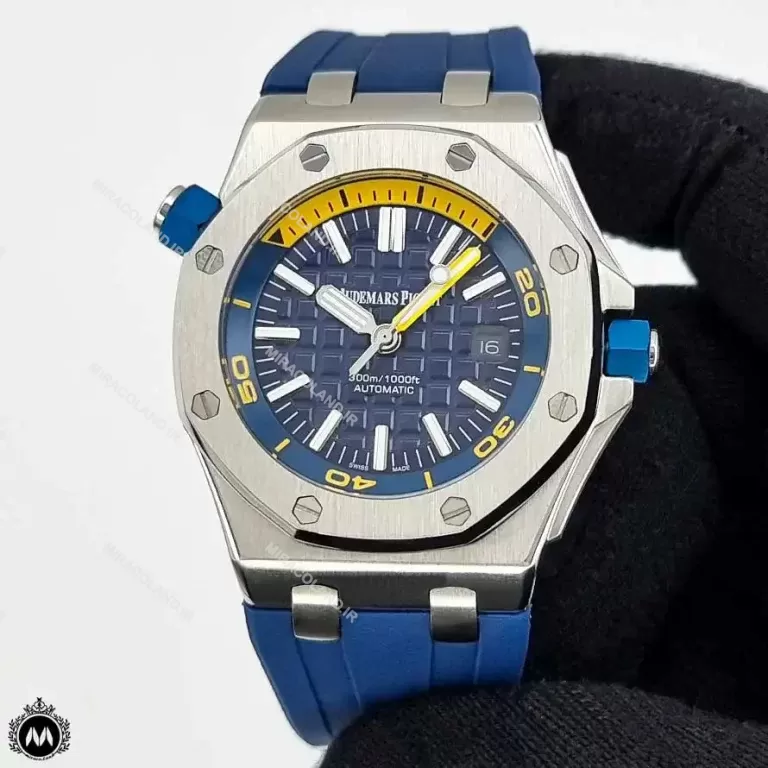 ساعت مردانه اودمار پیگه اتوماتیک بند رابر سورمه ای Audemars Piguet OFFSHORE OS3156