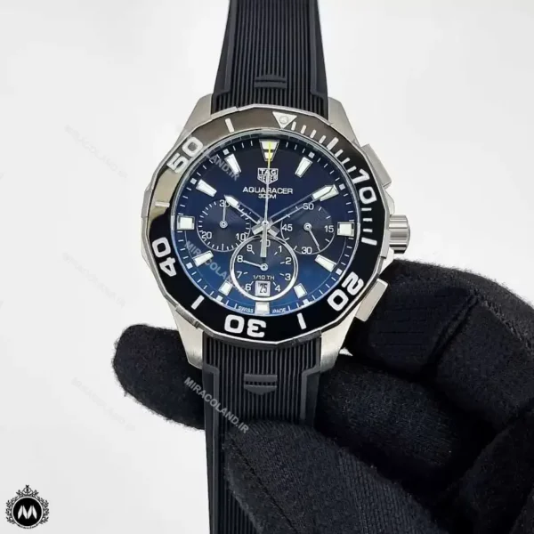 ساعت مردانه تگ هویر بند رابر مشکی Tagheuer Aquaracer TG8007G