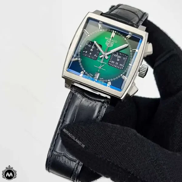 ساعت مردانه تگ هویر موناکو بند چرم مشکی Tagheuer Monaco TG209G