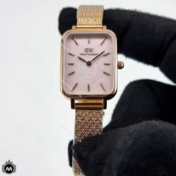 ساعت زنانه دنیل ولینگتون کوادرو صفحه صورتی Daniel Wellington DW884L