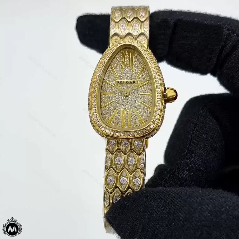 ساعت زنانه بولگاری فول نگین طلایی Bvlgari Serpenti SP9963L