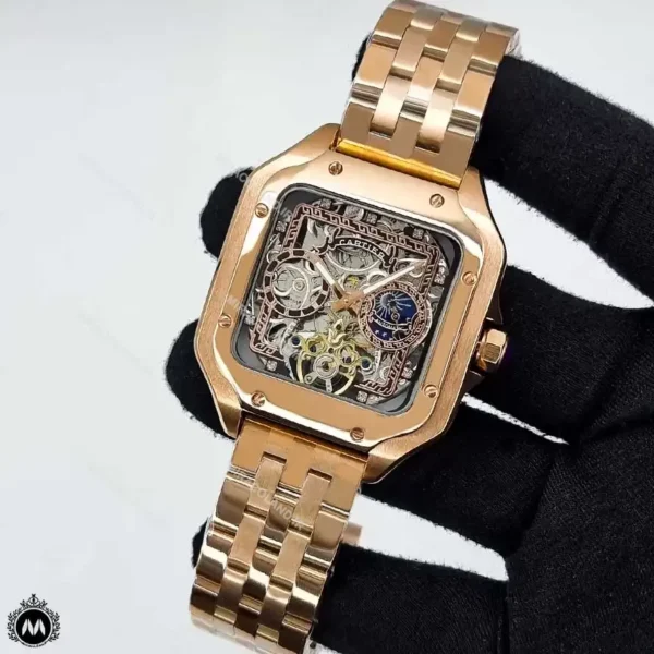 ساعت مردانه کارتیر اسکلتون رزگلد Cartier 82397