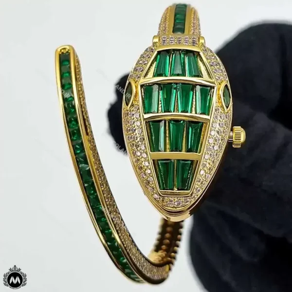 ساعت زنانه بولگاری طلایی سبز Bvlgari Serpenti SP8001L