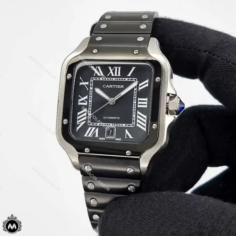 ساعت مردانه کارتیه سانتوس مشکی اتوماتیک Cartier Santos 32429