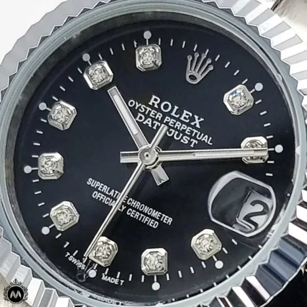 ساعت رولکس دیت جاست نقره ای صفحه مشکی Rolex Datejust RXS39