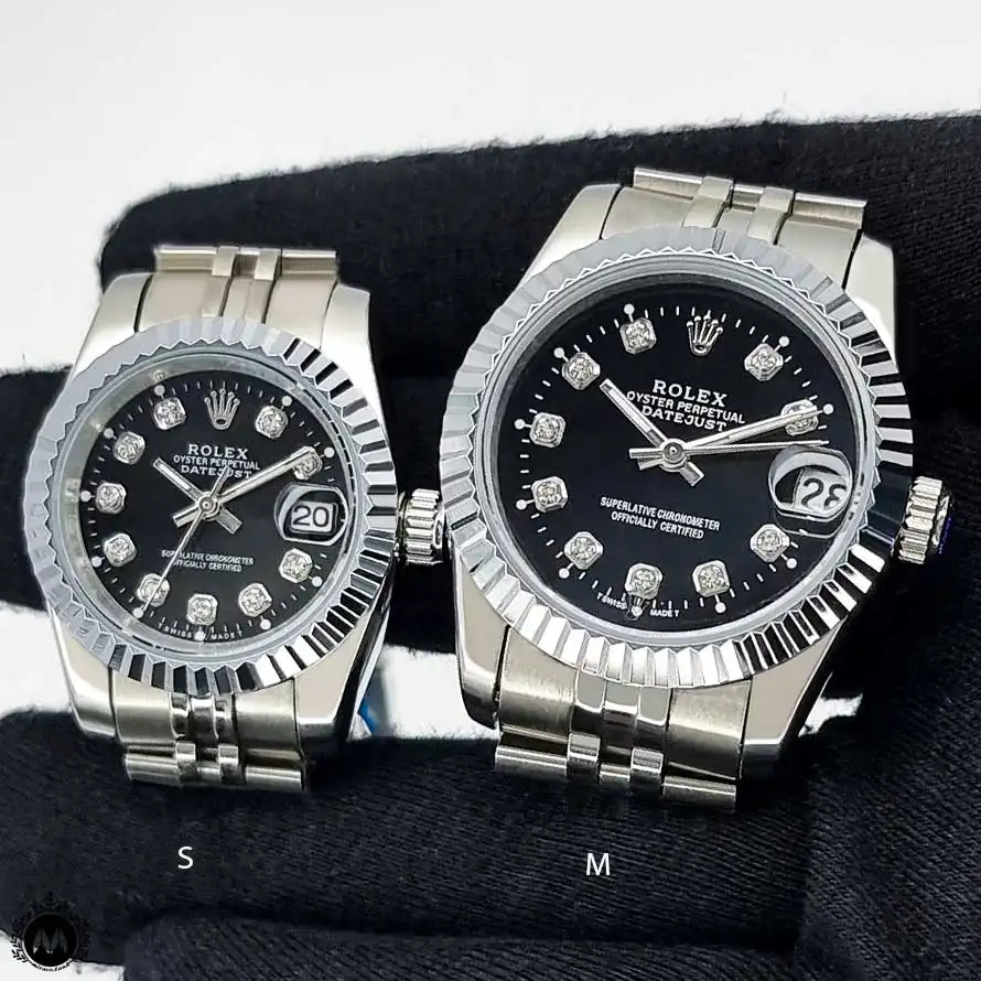 Silver shop black rolex