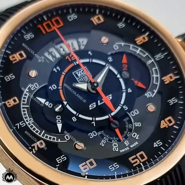 ساعت مردانه تگ هویر مرسدس بنز رزگلد مشکی 9398 Tagheuer Grand Carrera SLS