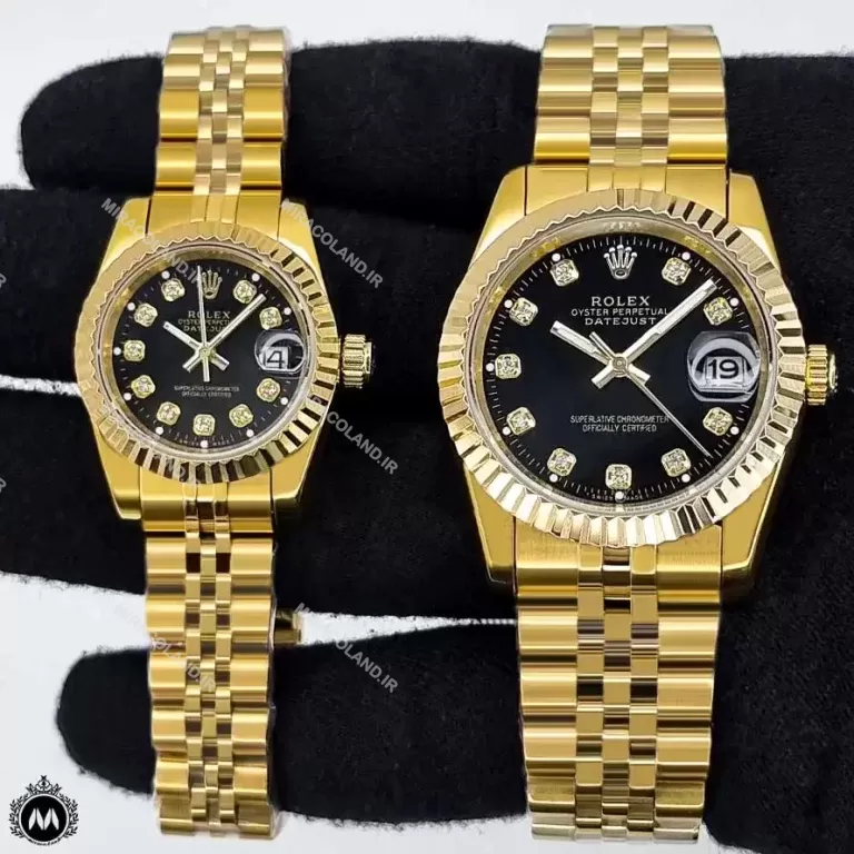 ساعت رولکس دیت جاست طلایی صفحه مشکی Rolex Datejust RXS388