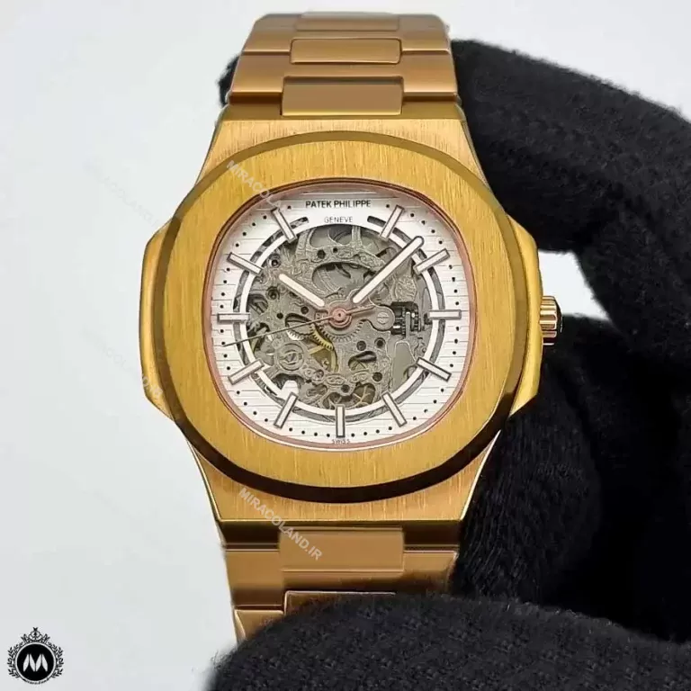 ساعت مردانه پتک فیلیپ ناتیلوس رزگلد اسکلتون 65490 Patek Philippe Nautilus